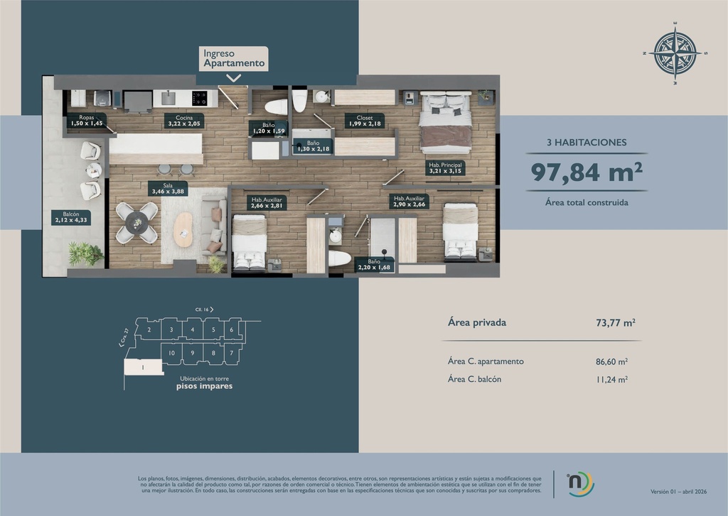 NEXO 14 - Apartamentos en Álamos
